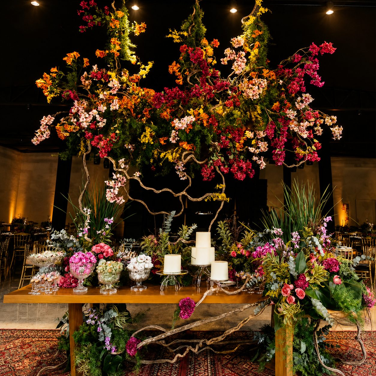 Mesa de doces ambientada